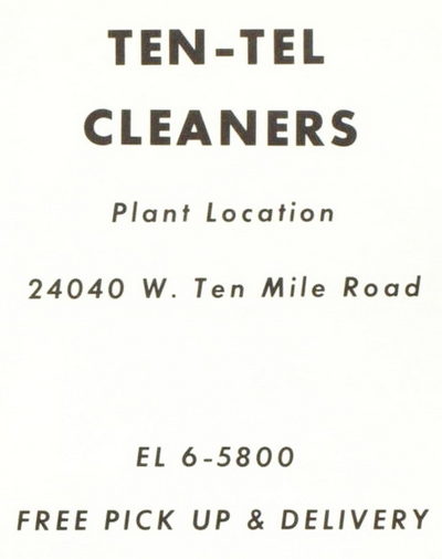Ten-Tel Cleaners - 1966 Southfield High Year Book Ad